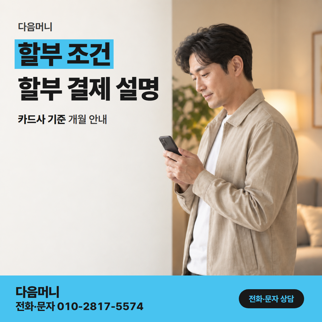 다음머니 카드결제현금화 회차별로 나뉘어 찍힌 할부 청구
